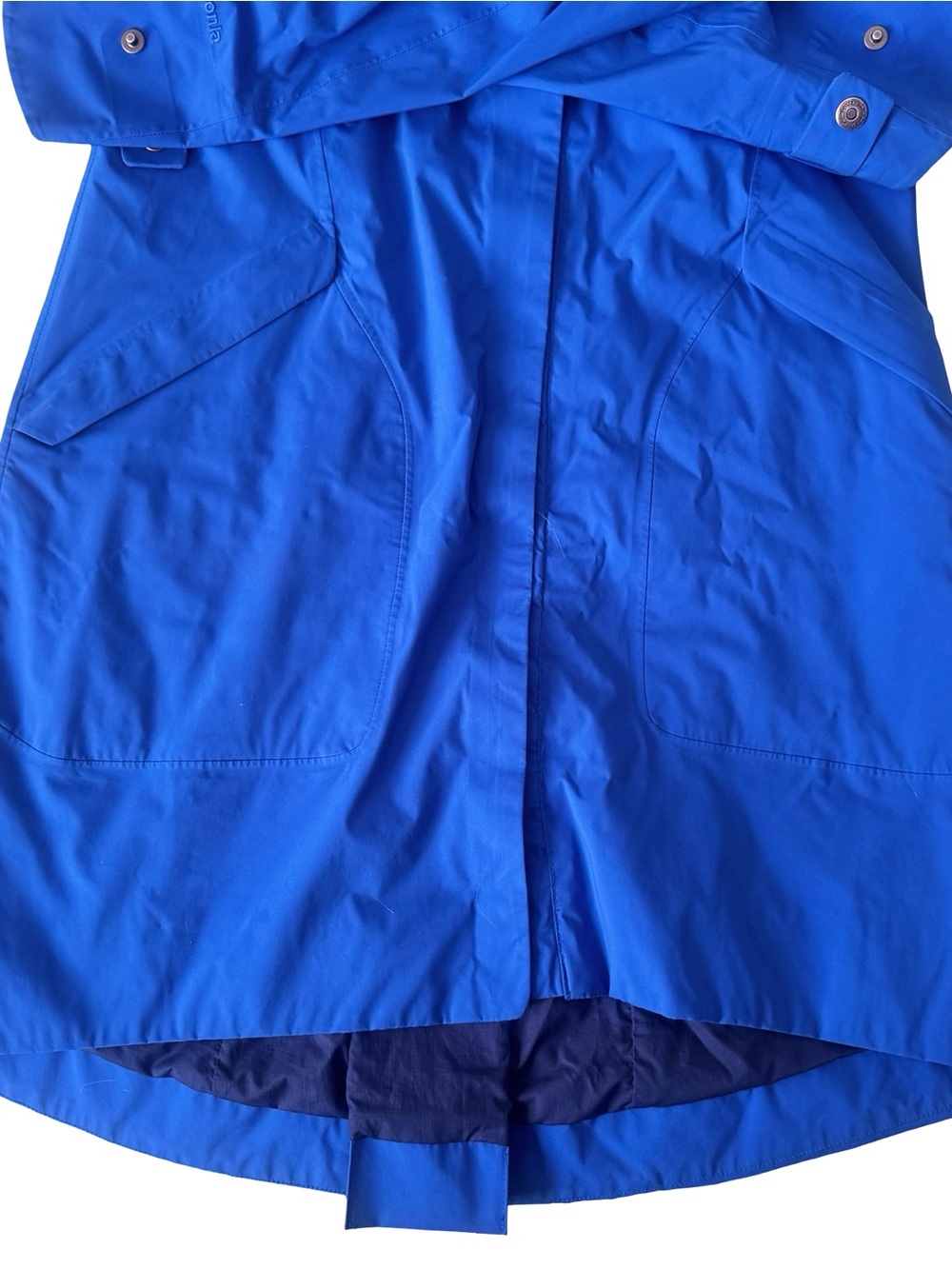 Patagonia Women's Blue Hooded Trench Lined Jacket H2N0 Size S - Picture 4 of 8